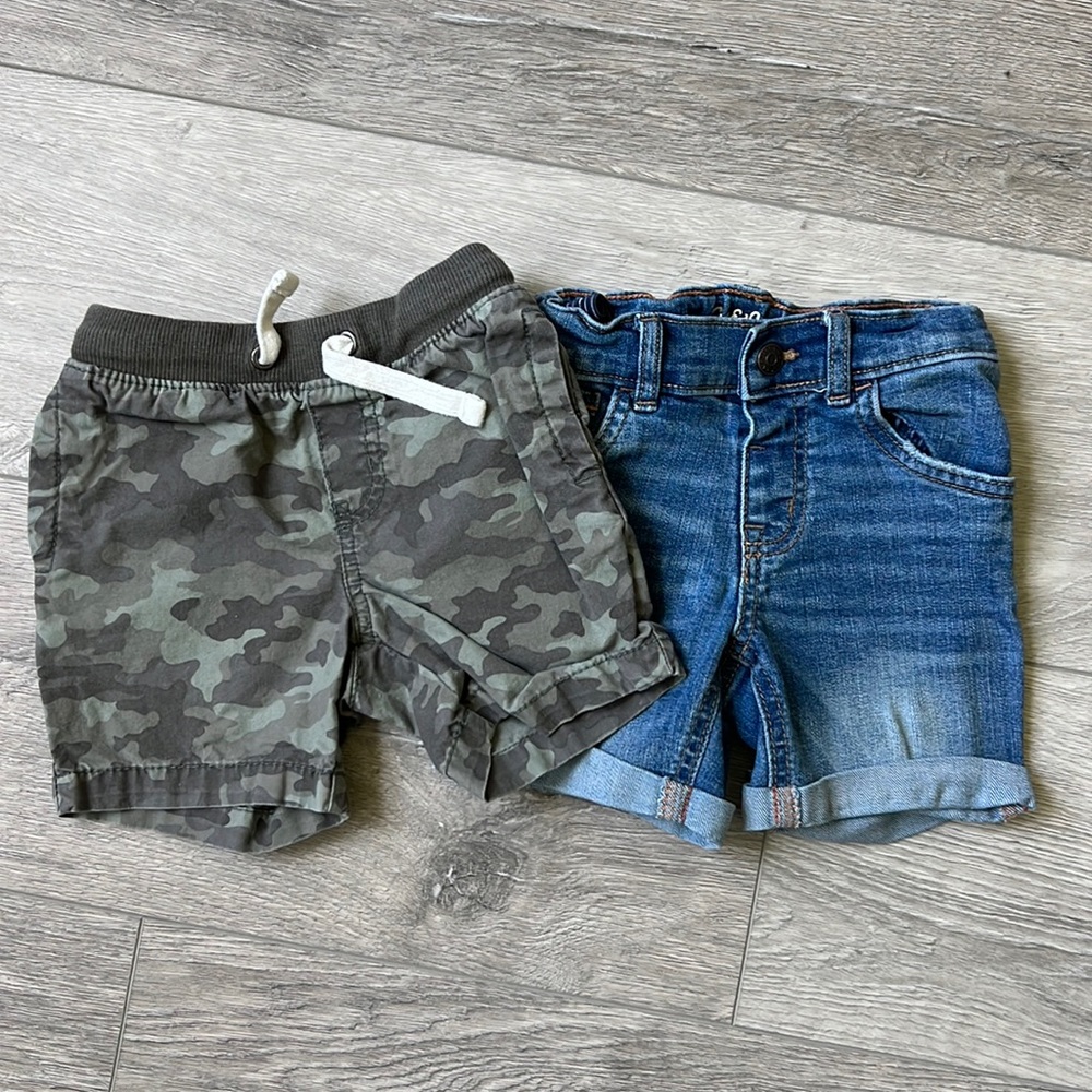 Cat and Jack Jean & camouflage shorts Toddler 2T